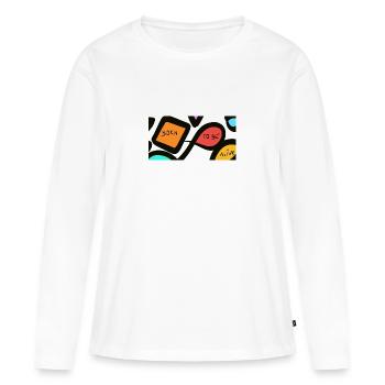 Retro colorful born to be alive - Women's Premium Organic Long Sleeve Shirt - white - Front - Julia (174cm)