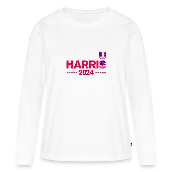 Élections américaines 2024 Harris - T-shirt manches longues Premium bio Femme - blanc - Devant - Julia (174cm)