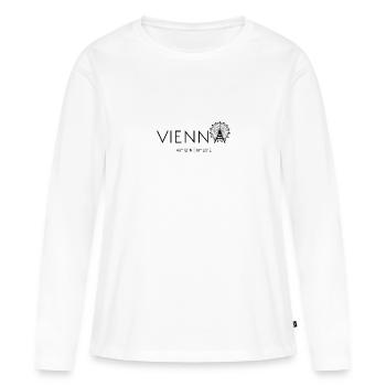 Vienne, Autriche, Prater, Grande Roue, Danube - T-shirt manches longues Premium bio Femme - blanc - Devant - Julia (174cm)