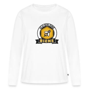 ICH BIN EINE BIENE - Frauen Premium Bio Langarmshirt - Weiß - Vorne - Julia (174cm)