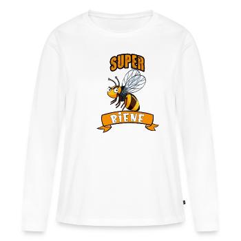 SUPER BIENE - Frauen Premium Bio Langarmshirt - Weiß - Vorne - Julia (174cm)