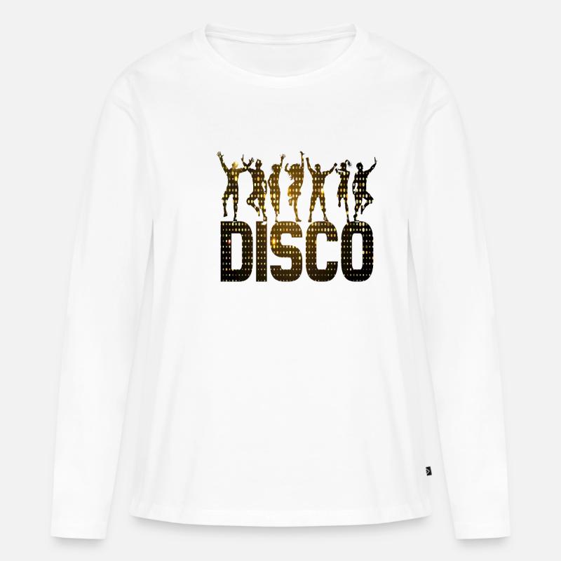DISCO - Frauen Premium Bio Langarmshirt - Weiß