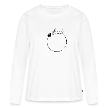 Shanti VEGAN GIFT GIFT IDEA - T-shirt manches longues Premium bio Femme - blanc - Devant - Julia (174cm)