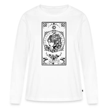 Scorpio Zodiac Tarot card - T-shirt manches longues Premium bio Femme - blanc - Devant - Julia (174cm)