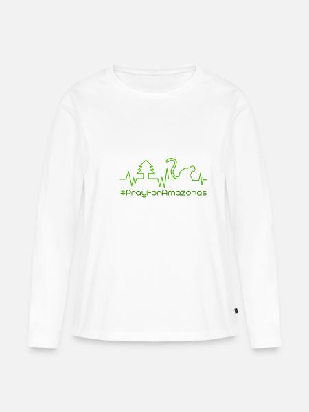 Pray for amazonas 5.0 - Frauen Premium Bio Langarmshirt - Weiß