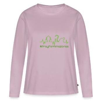 Pray for amazonas 5.0 - Frauen Premium Bio Langarmshirt - Altrosa - Vorne - Julia (174cm)