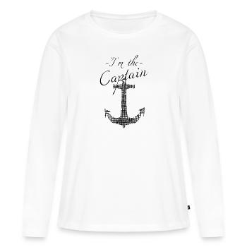 Captain - Frauen Premium Bio Langarmshirt - Weiß - Vorne - Julia (174cm)