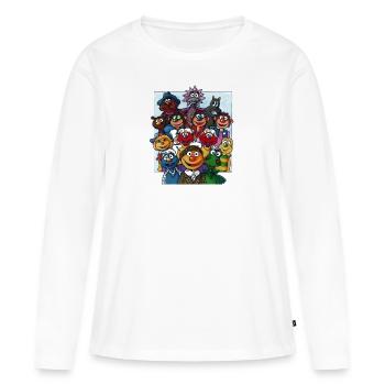 Das Runddorf von HALLO SPENCER - Frauen Premium Bio Langarmshirt - Weiß - Vorne - Julia (174cm)
