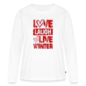 Love Live Winter - T-shirt manches longues Premium bio Femme - blanc - Devant - Julia (174cm)