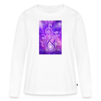 La flamme violette de la transformation - T-shirt manches longues Premium bio Femme - blanc - Devant - Julia (174cm)