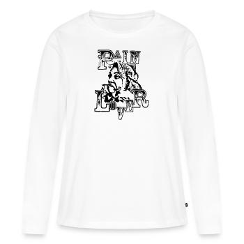 Amoureux de la douleur - T-shirt manches longues Premium bio Femme - blanc - Devant - Julia (174cm)