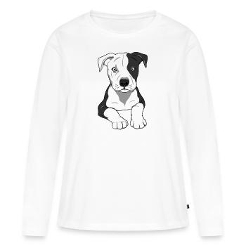 Stafford love - T-shirt manches longues Premium bio Femme - blanc - Devant - Julia (174cm)