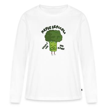 Drôle de graphique végétalien - T-shirt manches longues Premium bio Femme - blanc - Devant - Julia (174cm)