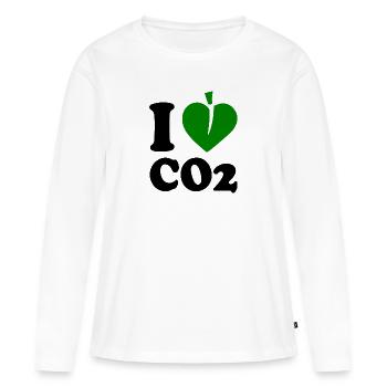 I love co2 - T-shirt manches longues Premium bio Femme - blanc - Devant - Julia (174cm)