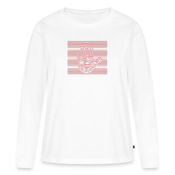 Stop - Frauen Premium Bio Langarmshirt - Weiß - Vorne - Julia (174cm)