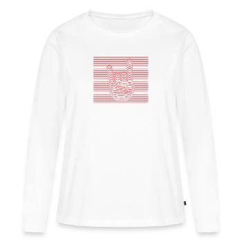 Rock - Frauen Premium Bio Langarmshirt - Weiß - Vorne - Julia (174cm)