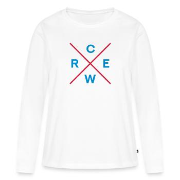 crew - T-shirt manches longues Premium bio Femme - blanc - Devant - Julia (174cm)