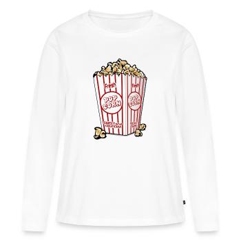 pop-corn - T-shirt manches longues Premium bio Femme - blanc - Devant - Julia (174cm)