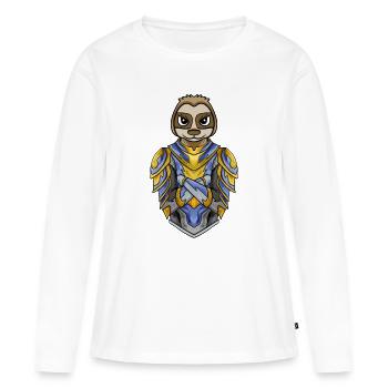 Knight Sloth cool - T-shirt manches longues Premium bio Femme - blanc - Devant - Julia (174cm)