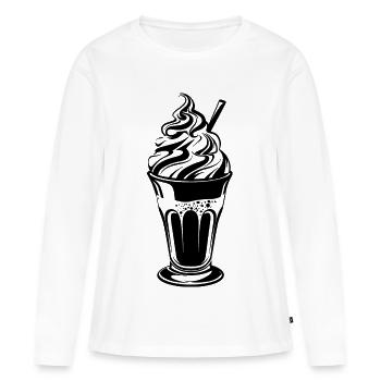 Eisbecher - Frauen Premium Bio Langarmshirt - Weiß - Vorne - Julia (174cm)