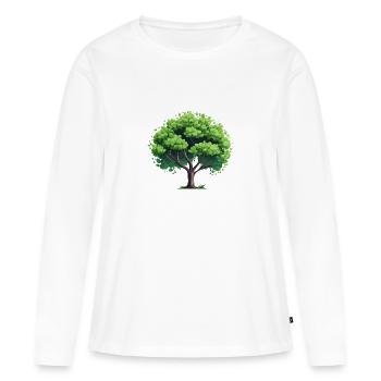 Arbre naturel - T-shirt manches longues Premium bio Femme - blanc - Devant - Julia (174cm)
