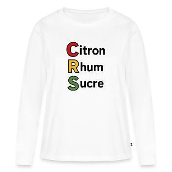 Zitrone, Rum, Zucker - Frauen Premium Bio Langarmshirt - Weiß - Vorne - Julia (174cm)