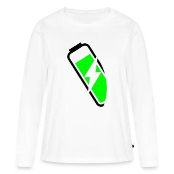 énergique - T-shirt manches longues Premium bio Femme - blanc - Devant - Julia (174cm)