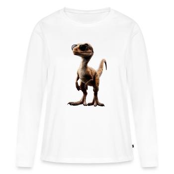 Raptor Vélociraptor Dinosaure Dino Raptors - T-shirt manches longues Premium bio Femme - blanc - Devant - Julia (174cm)