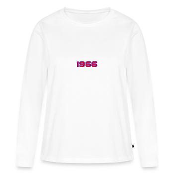 1966 Retro Neon Typografie - Frauen Premium Bio Langarmshirt - Weiß - Vorne - Julia (174cm)