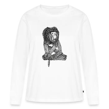 Singe Proboscis - T-shirt manches longues Premium bio Femme - blanc - Devant - Julia (174cm)