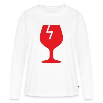 Poignée en icône solide en verre fragile avec soin expédition - T-shirt manches longues Premium bio Femme - blanc - Devant - Julia (174cm)