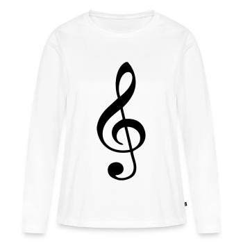 Clef - Women's Premium Organic Long Sleeve Shirt - white - Front - Julia (174cm)
