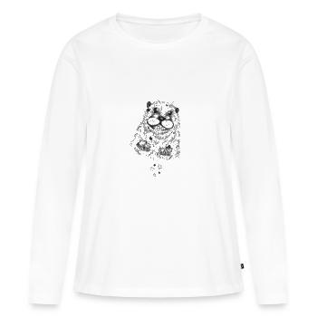 Stardust Otter - T-shirt manches longues Premium bio Femme - blanc - Devant - Julia (174cm)