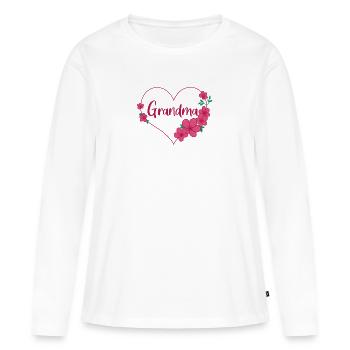 Grand-mère grand-mère grand-mère cadeau - T-shirt manches longues Premium bio Femme - blanc - Devant - Julia (174cm)