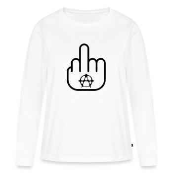 Anarchie - Rock - Punk - T-shirt manches longues Premium bio Femme - blanc - Devant - Julia (174cm)