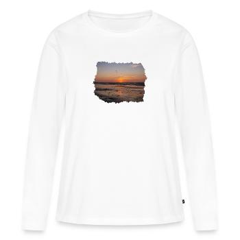 Sonnenuntergang am Meer - Frauen Premium Bio Langarmshirt - Weiß - Vorne - Julia (174cm)