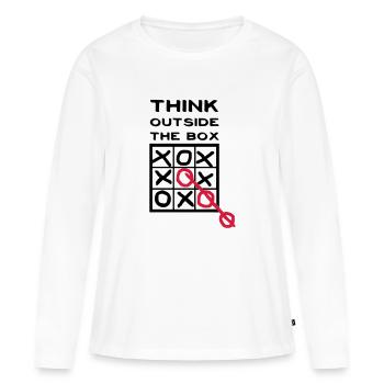 Think outside the box, creative thinking, thoughts - Women's Premium Organic Long Sleeve Shirt - white - Front - Julia (174cm)