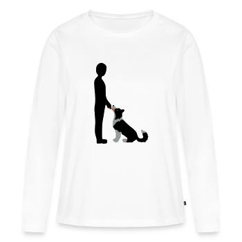 Obedience 3 - T-shirt manches longues Premium bio Femme - blanc - Devant - Julia (174cm)