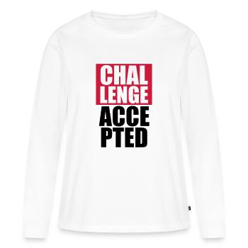 Cool Challenge Accepted texte Design - T-shirt manches longues Premium bio Femme - blanc - Devant - Julia (174cm)