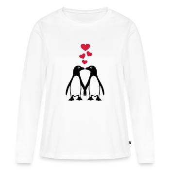 Manchot - T-shirt manches longues Premium bio Femme - blanc - Devant - Julia (174cm)