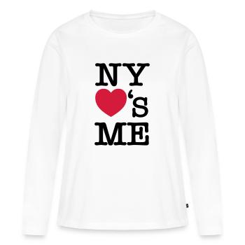 NY (New York) Loves Me - T-shirt manches longues Premium bio Femme - blanc - Devant - Julia (174cm)