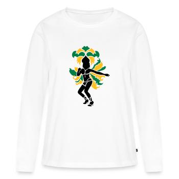 Samba - T-shirt manches longues Premium bio Femme - blanc - Devant - Julia (174cm)