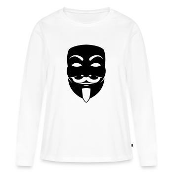 anonymus_maske - Frauen Premium Bio Langarmshirt - Weiß - Vorne - Julia (174cm)