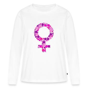 Weibliches Symbol - Frauen Premium Bio Langarmshirt - Weiß - Vorne - Julia (174cm)