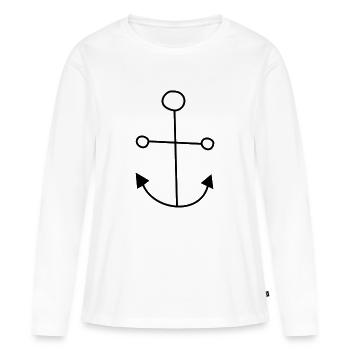 Ancre - T-shirt manches longues Premium bio Femme - blanc - Devant - Julia (174cm)