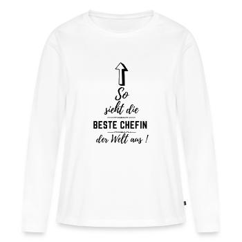 beste chefin der welt - Frauen Premium Bio Langarmshirt - Weiß - Vorne - Julia (174cm)