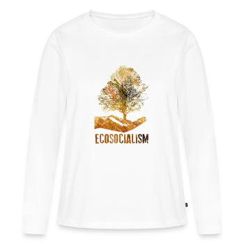 Écosocialisme - T-shirt manches longues Premium bio Femme - blanc - Devant - Julia (174cm)