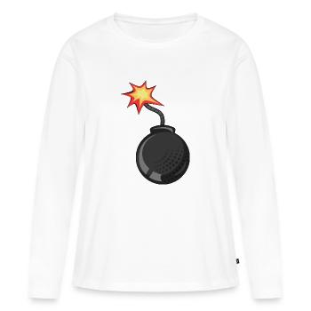 bombe meche dessin flamme - T-shirt manches longues Premium bio Femme - blanc - Devant - Julia (174cm)