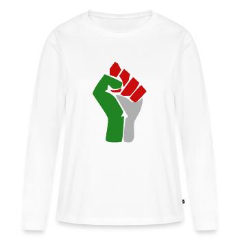 la Palestine libre - T-shirt manches longues Premium bio Femme - blanc - Devant - Julia (174cm)