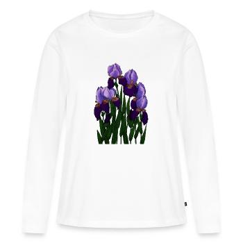 Irysy - Iris - T-shirt manches longues Premium bio Femme - blanc - Devant - Julia (174cm)